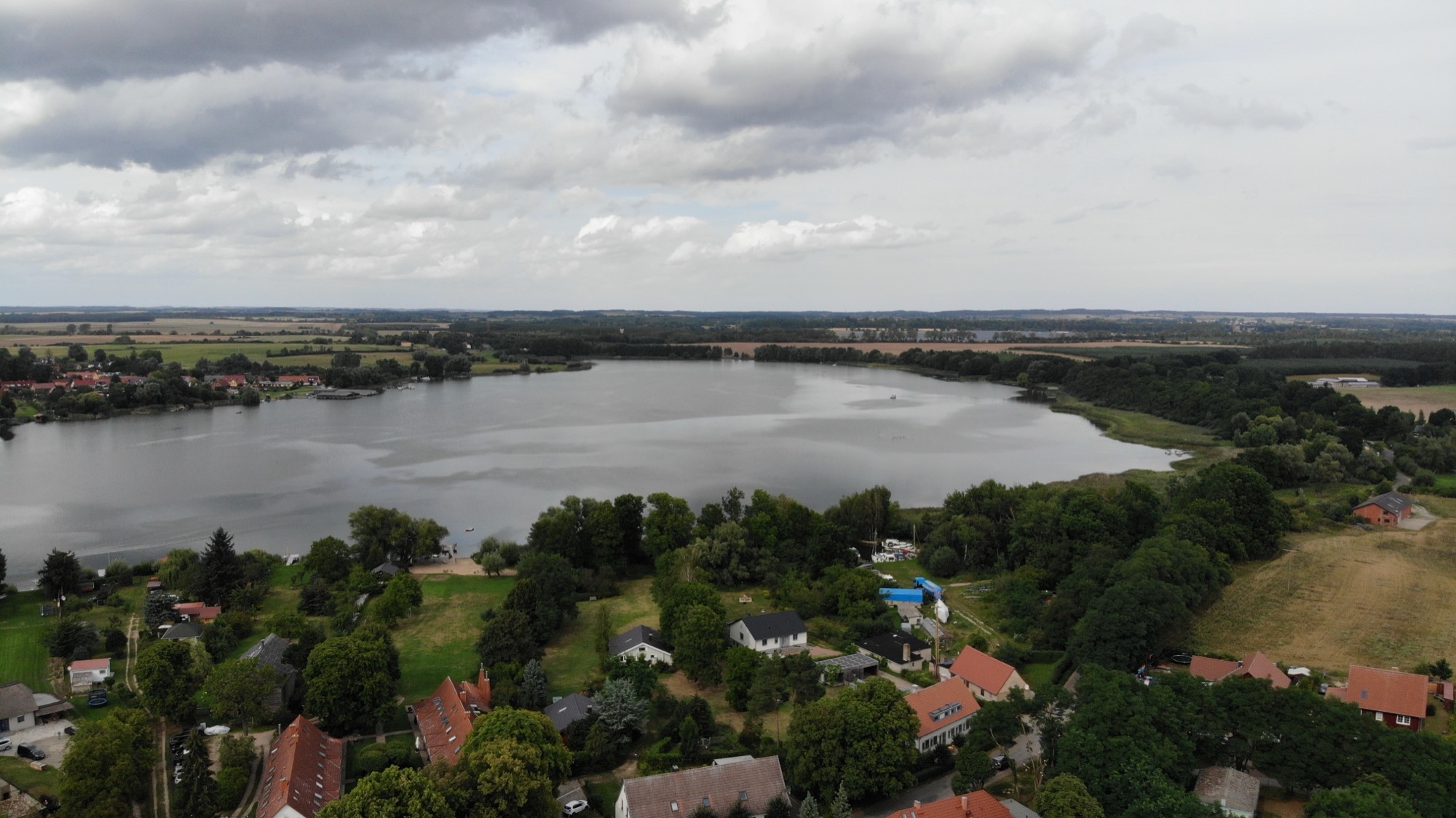 Luftbild: Blick über Damerow am Jabelschen See in der Mecklenburgischen Seenplatte